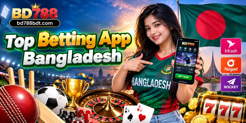 The BD788 mobile application interface showcasing competitive sports betting odds and secure local payment options for players in Bangladesh.